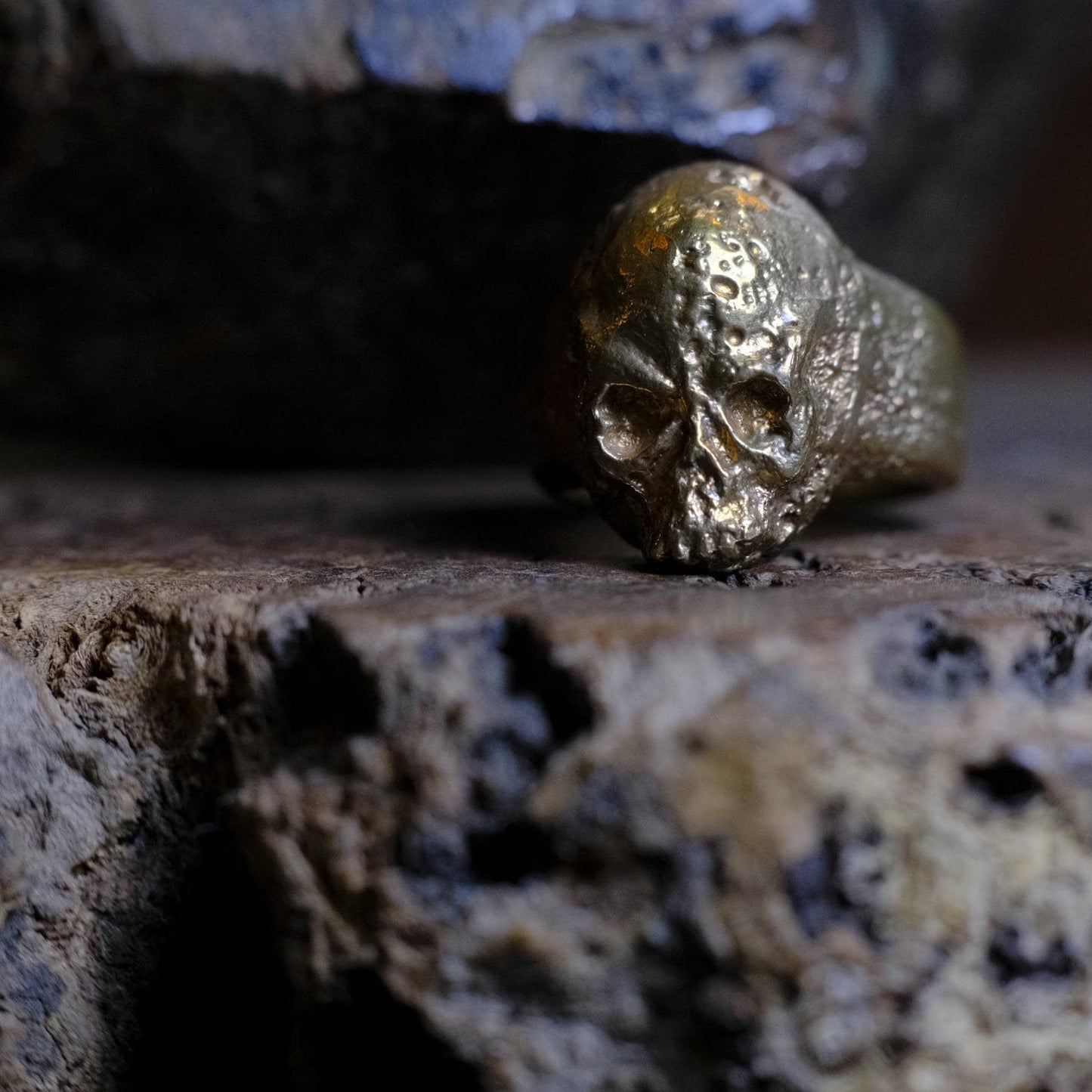 Brass Skull Ring US Size 12.75