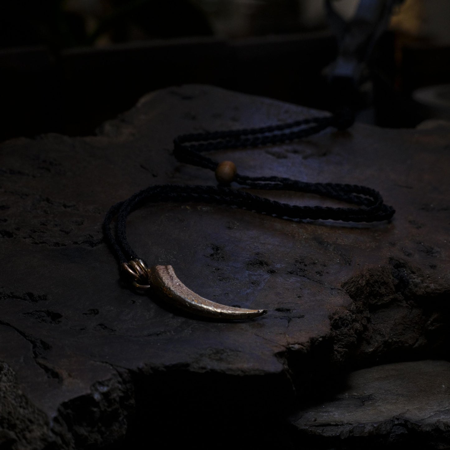 Brass Wedge Tailed Eagle Talon Large Pendant with Adjustable Hand Woven Style Necklace