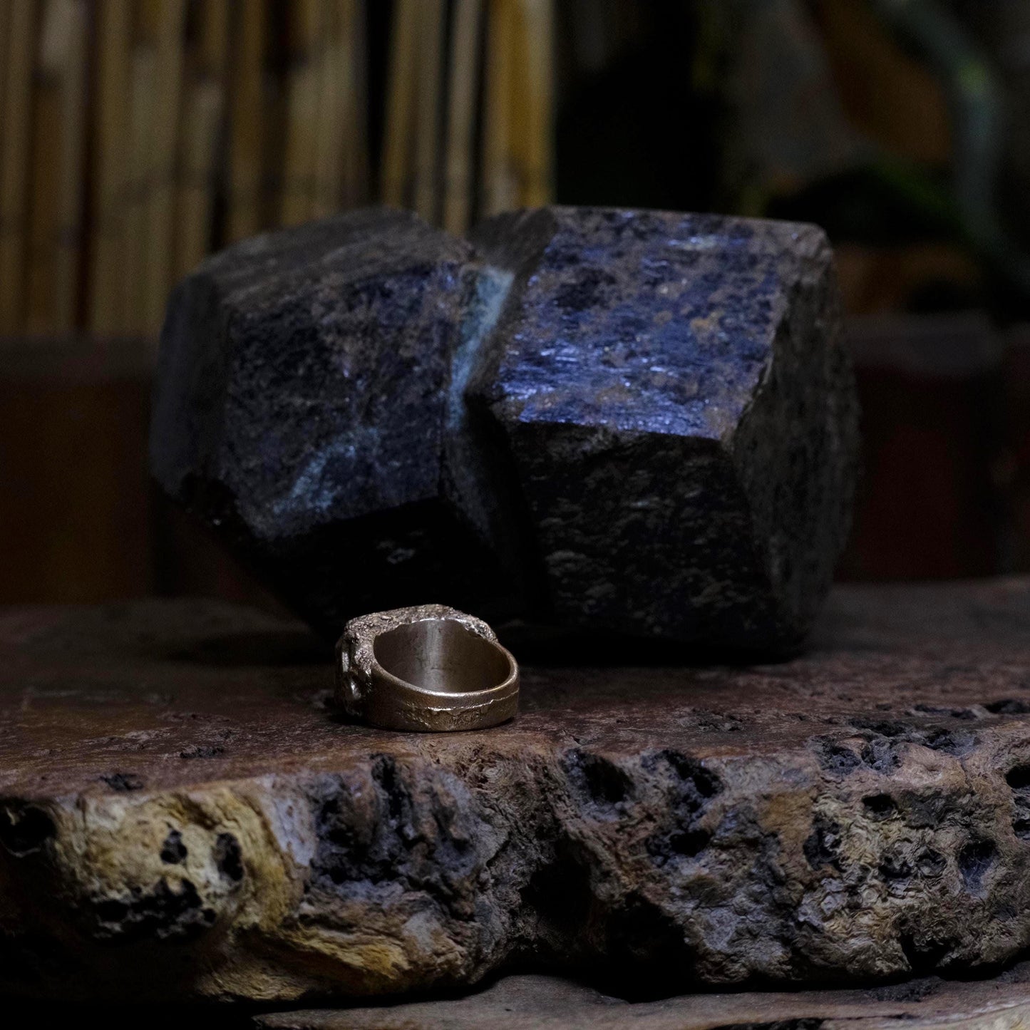 Brass Metatron's Cube Sacred Geometry Ring