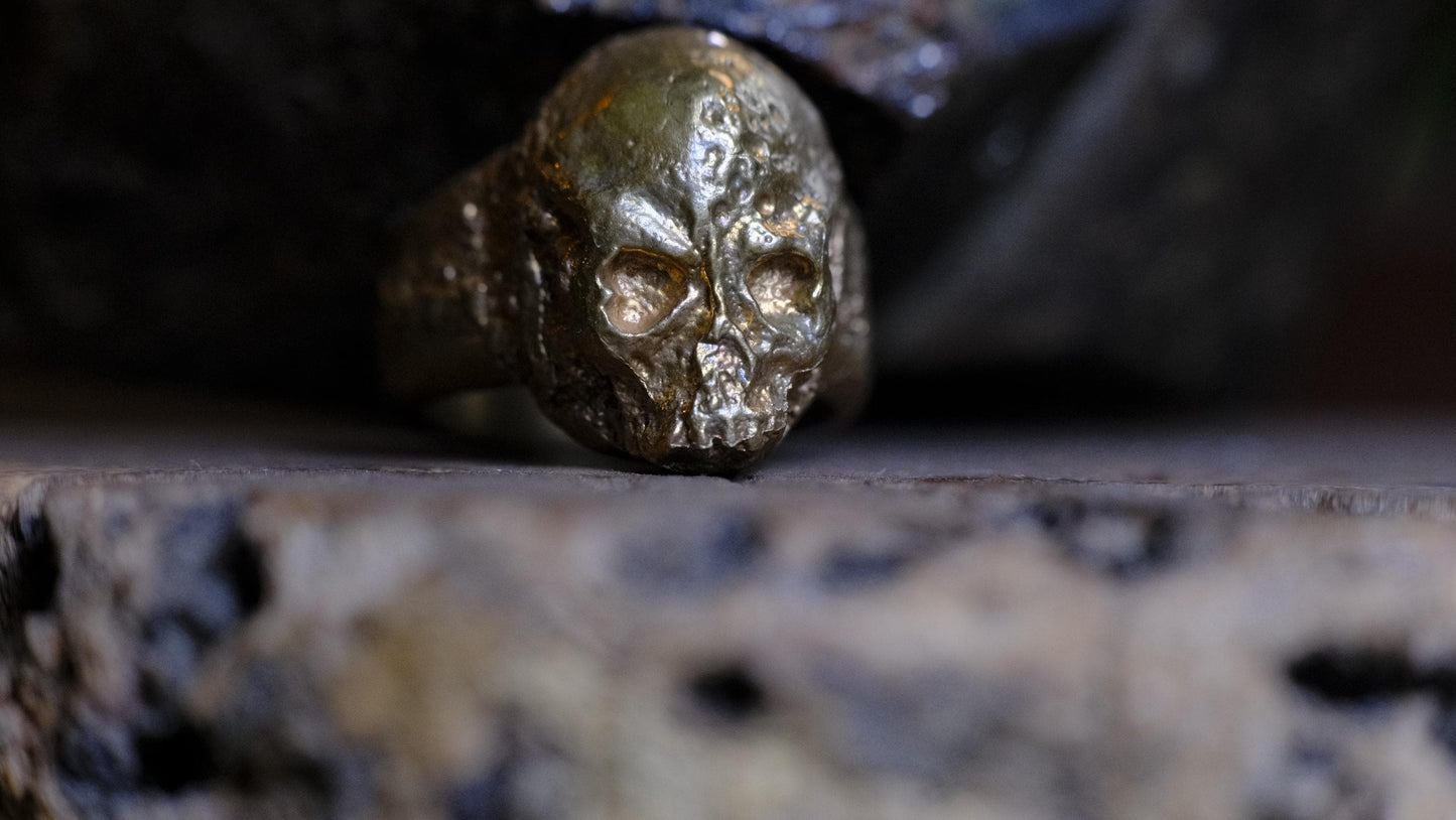 Brass Skull Ring US Size 12.75