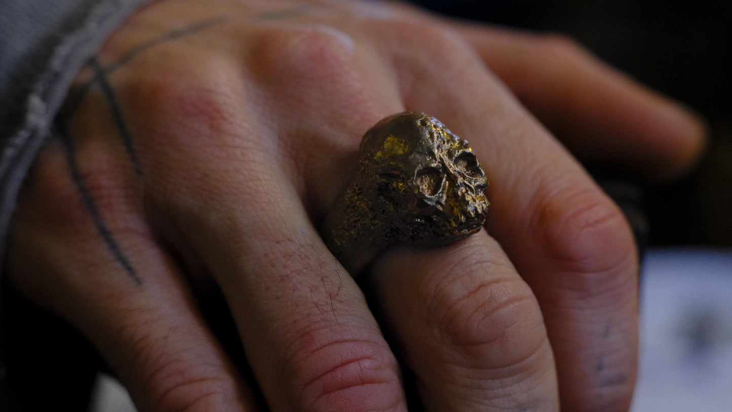 Brass Skull Ring US Size 12.75