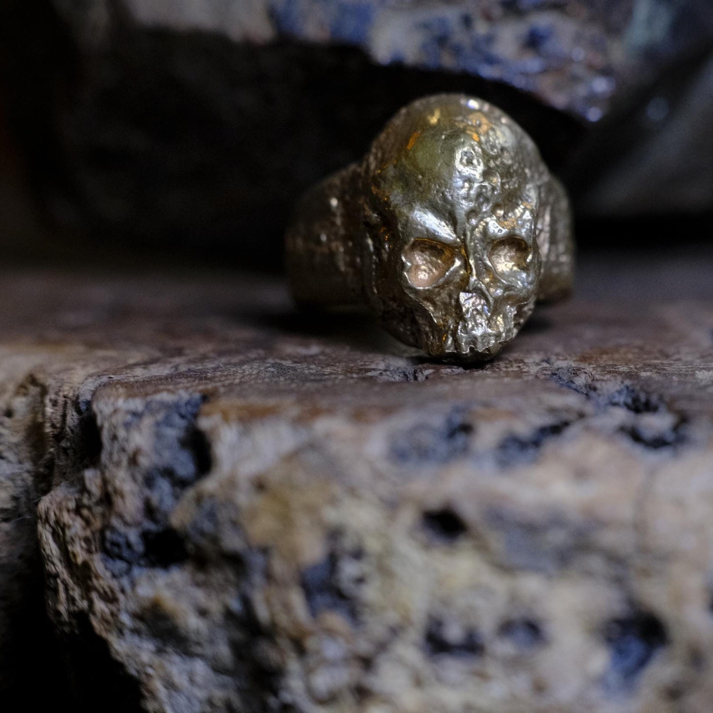 Brass Skull Ring US Size 12.75