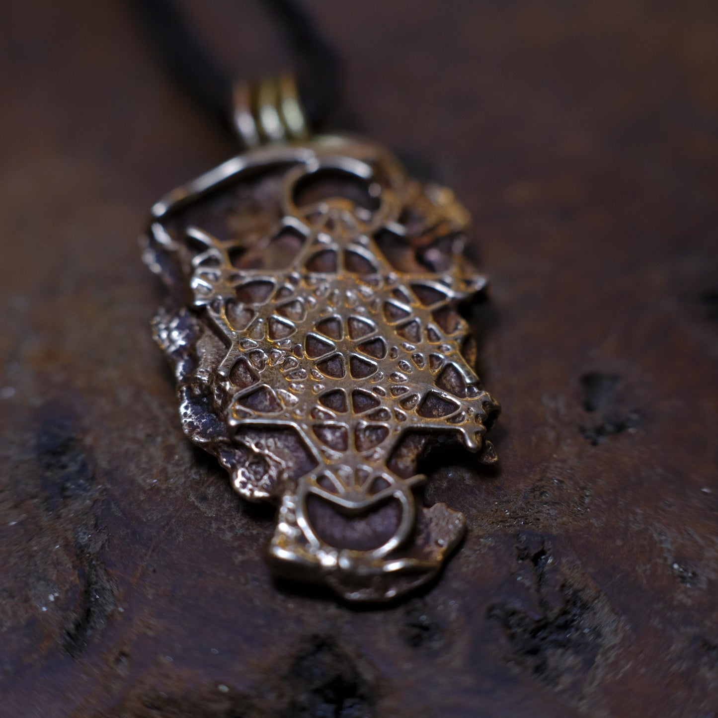 Metatron's Cube Brass Pendant - Sacred Geometry Jewelry