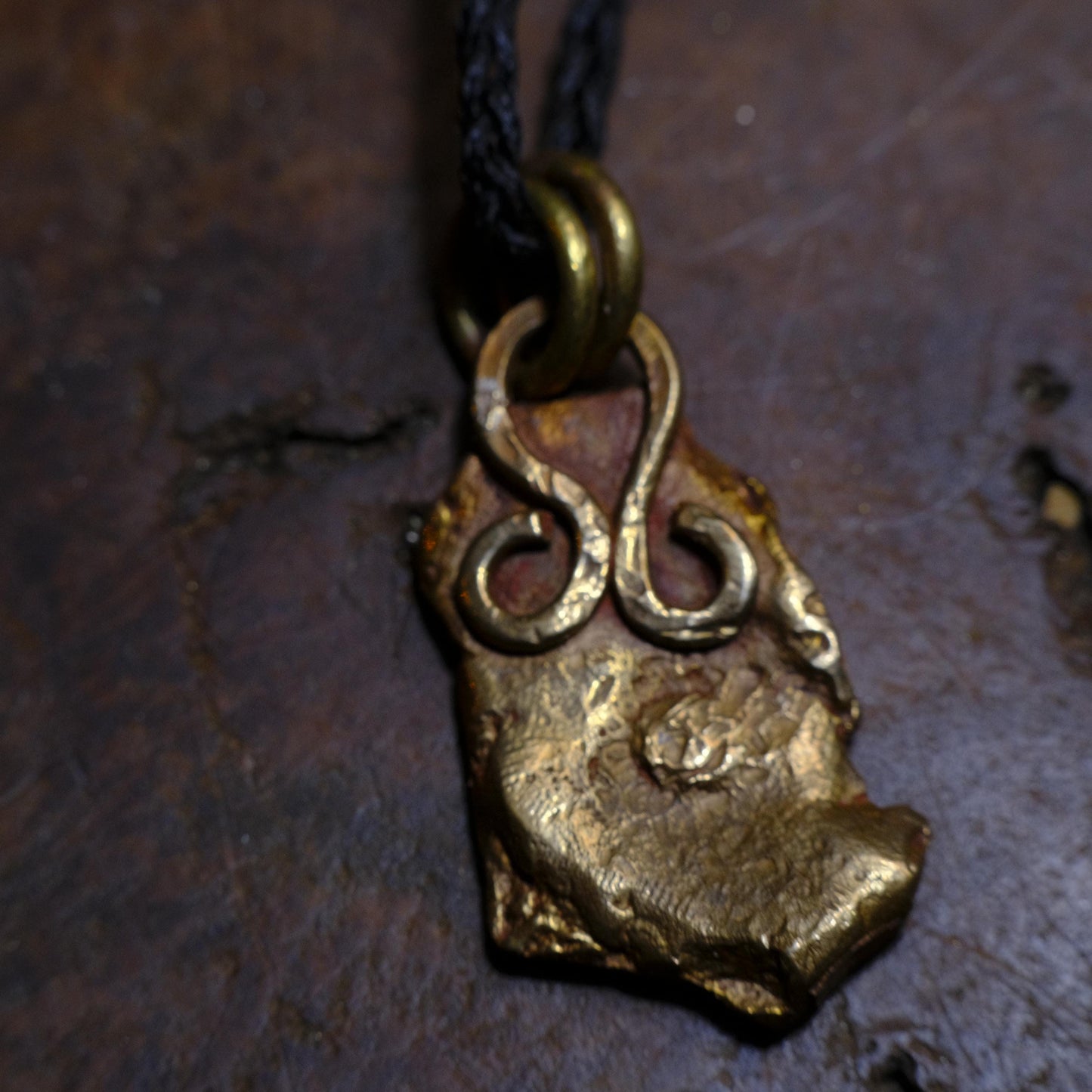 Ancient Assyrian Cuneiform Brass Pendant Necklace