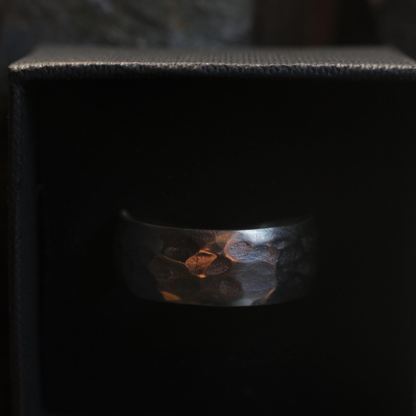 Wide Band Hammered Sterling Silver Ring Custom Made to Size