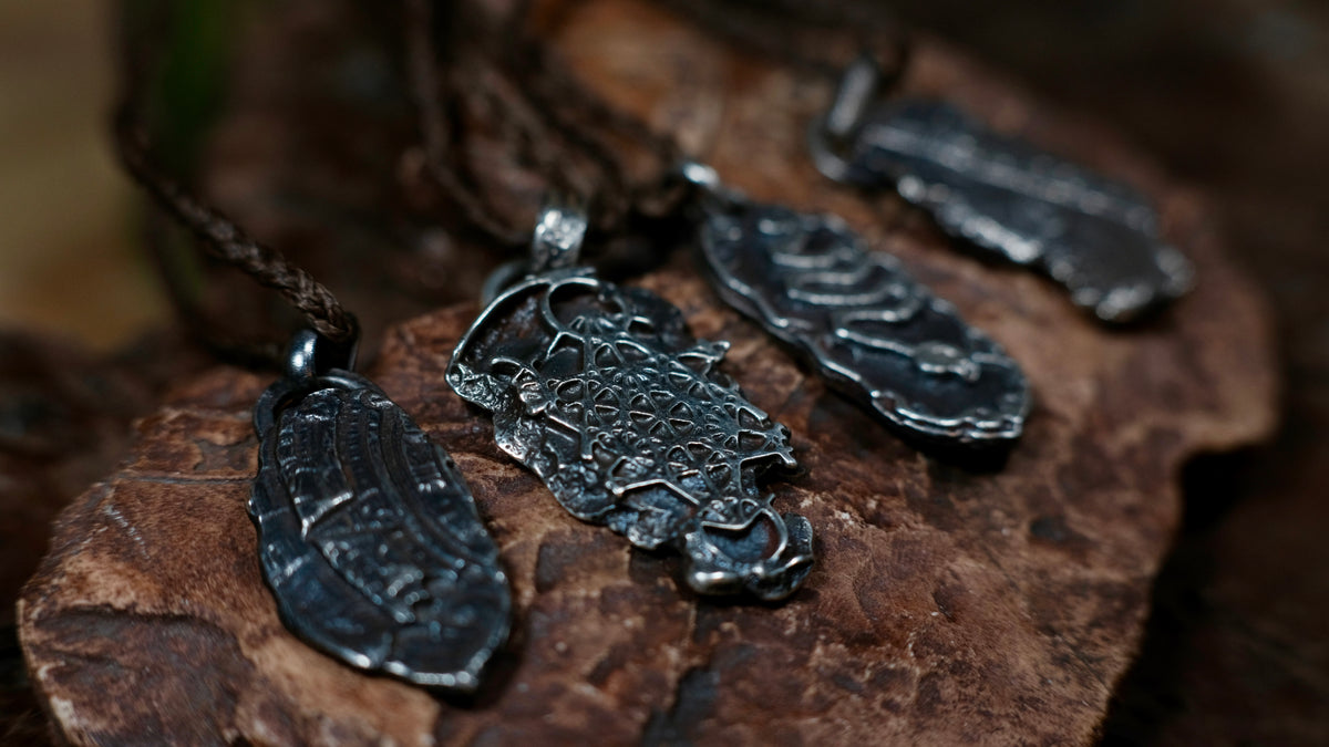 Handcrafted sterling silver Temple Relic talismans