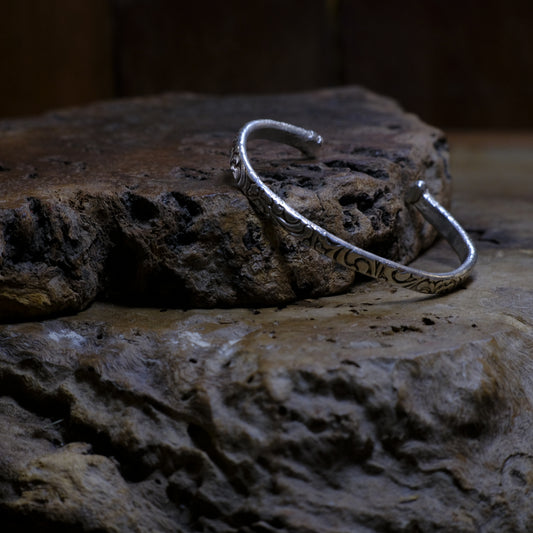 Victorian Era Pirate Inspired Sterling Silver Cuff Bracelet