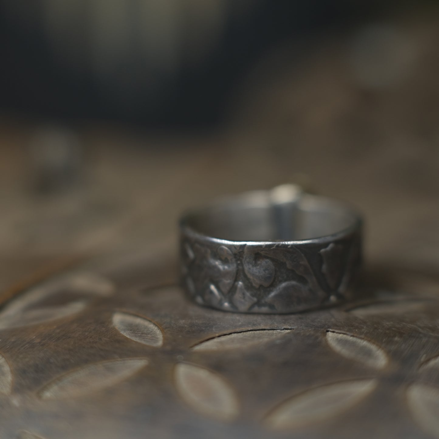 Electric Green And Blue Boulder Opal in Chunky Textured Gold and Silver Ring ~  Band US Size 9