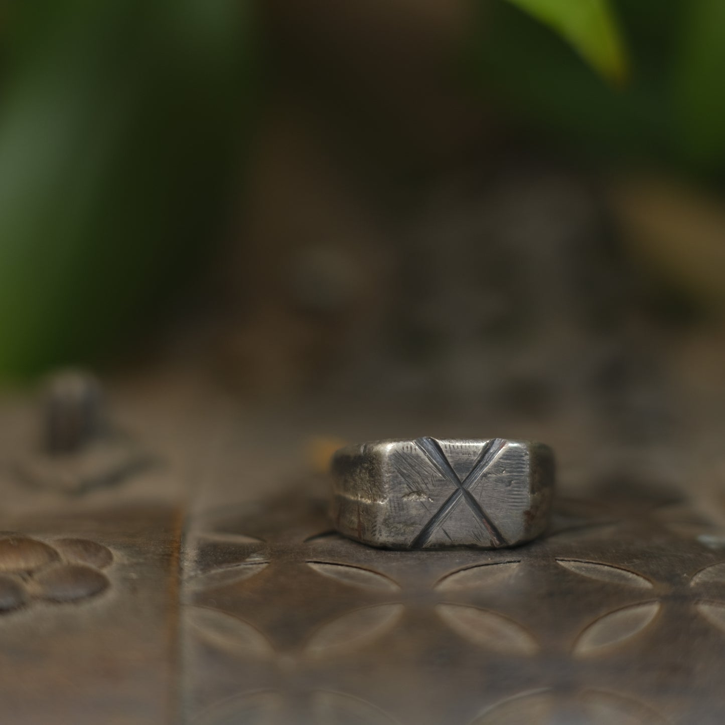 Hand Crafted Sterling Silver Pirate Inspired Signet Ring US Size 9