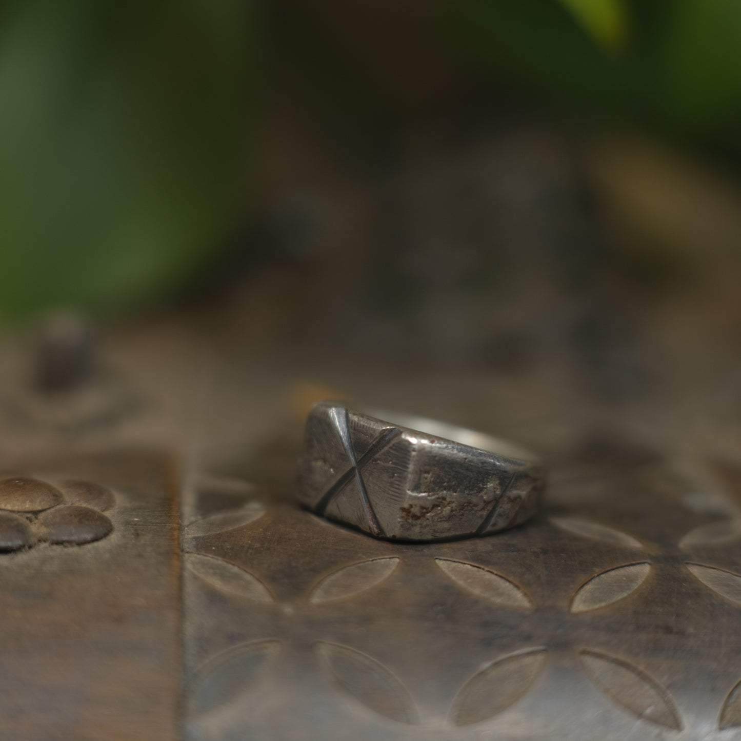 Hand Crafted Sterling Silver Pirate Inspired Signet Ring US Size 9