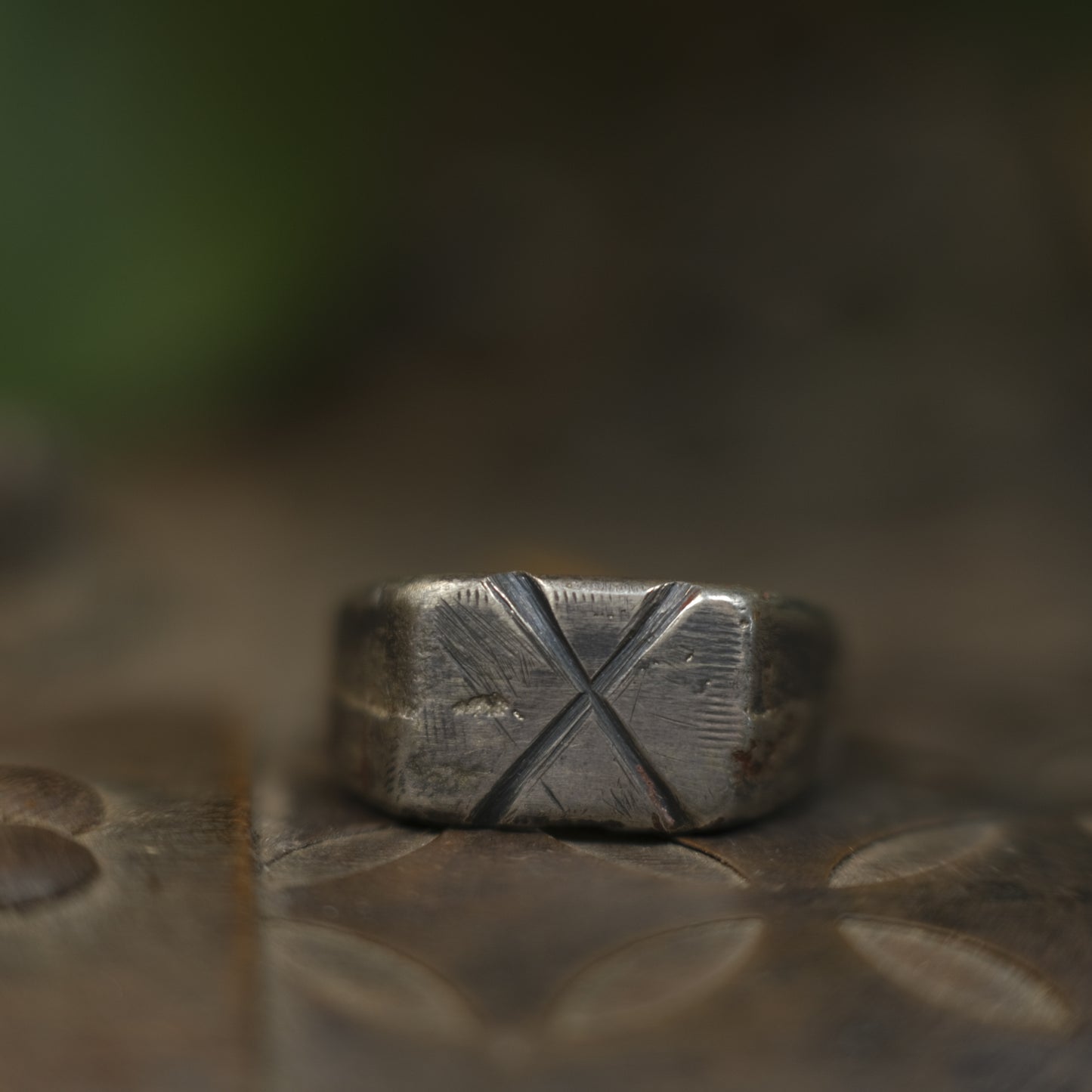 Hand Crafted Sterling Silver Pirate Inspired Signet Ring US Size 9