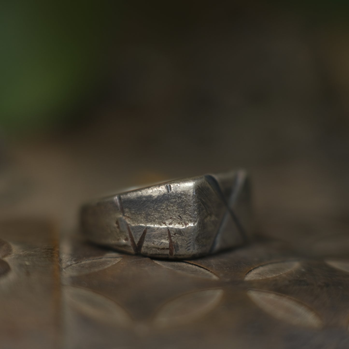 Hand Crafted Sterling Silver Pirate Inspired Signet Ring US Size 9