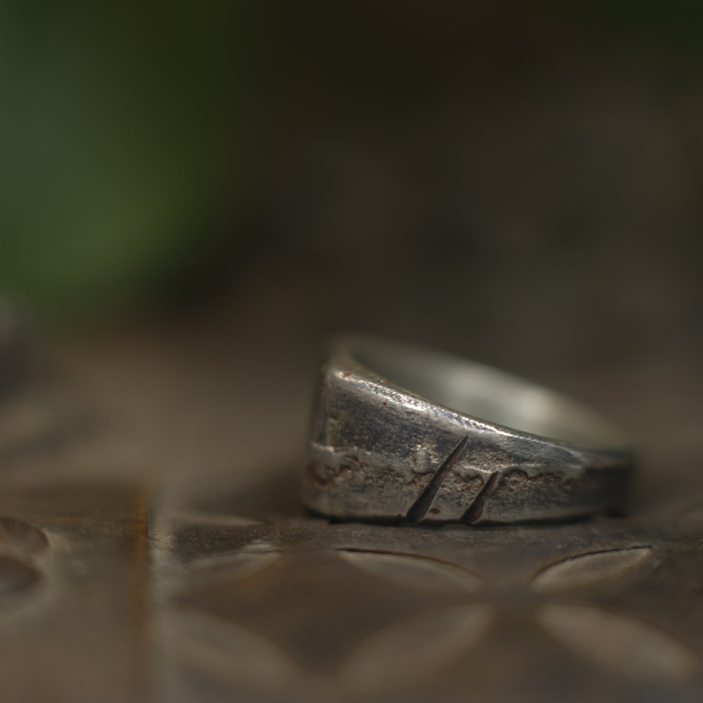 Hand Crafted Sterling Silver Pirate Inspired Signet Ring US Size 9