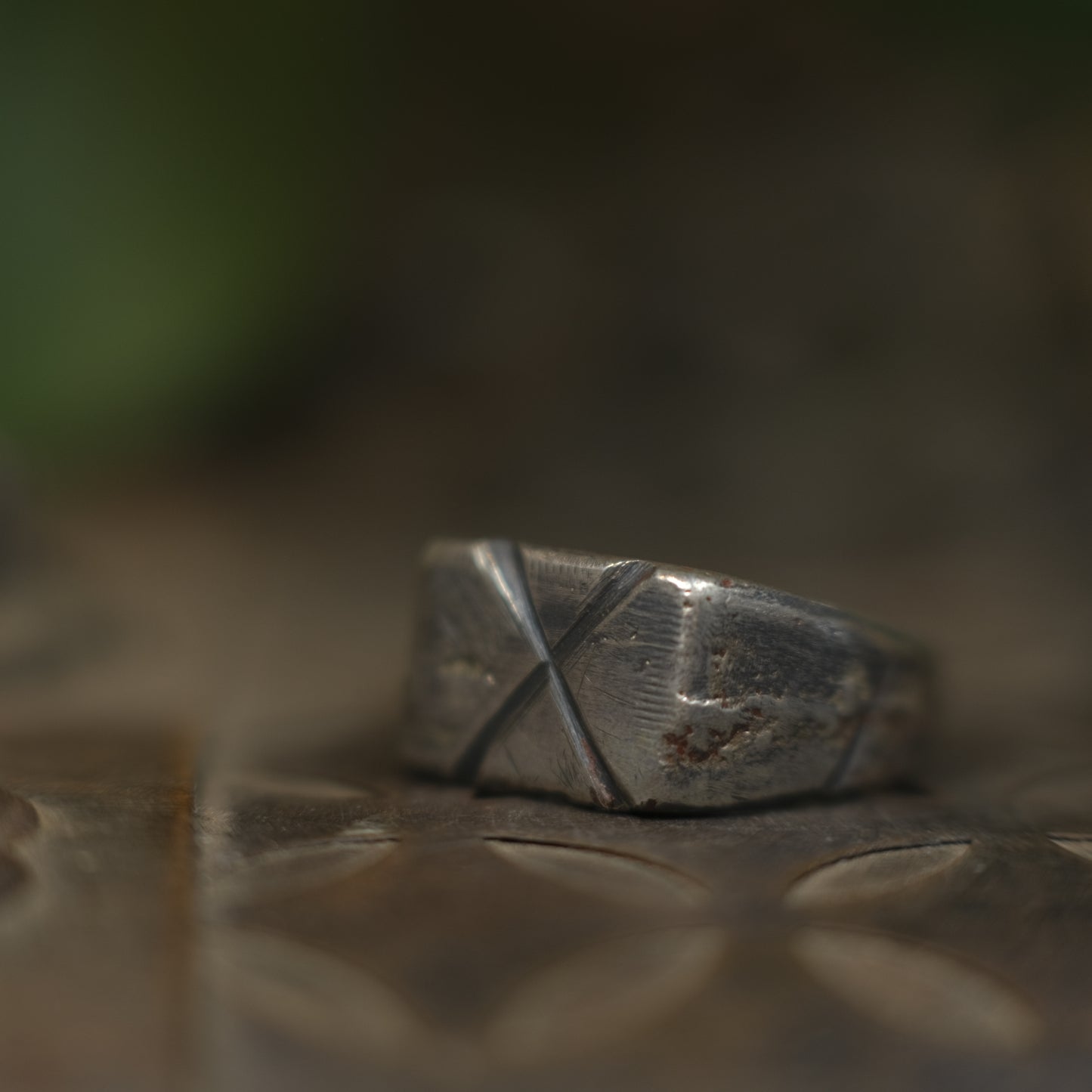 Hand Crafted Sterling Silver Pirate Inspired Signet Ring US Size 9