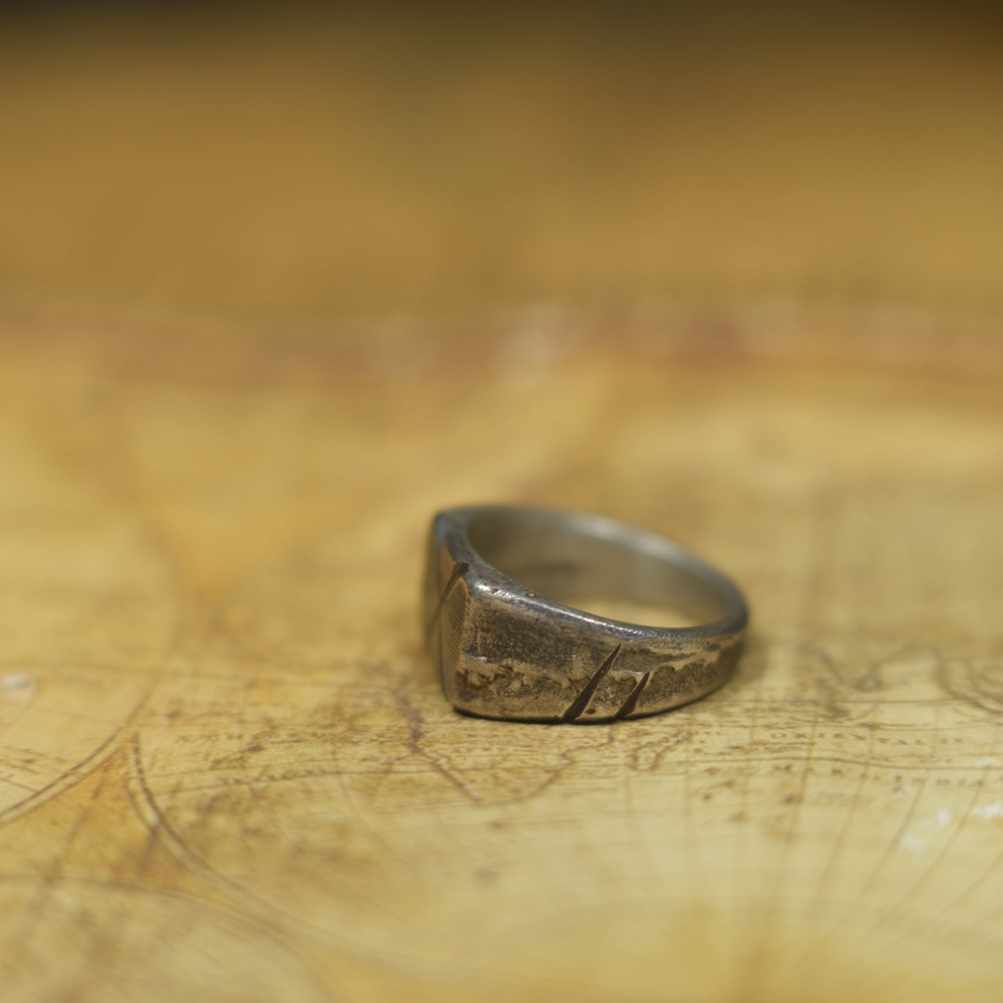 Hand Crafted Sterling Silver Pirate Inspired Signet Ring US Size 9