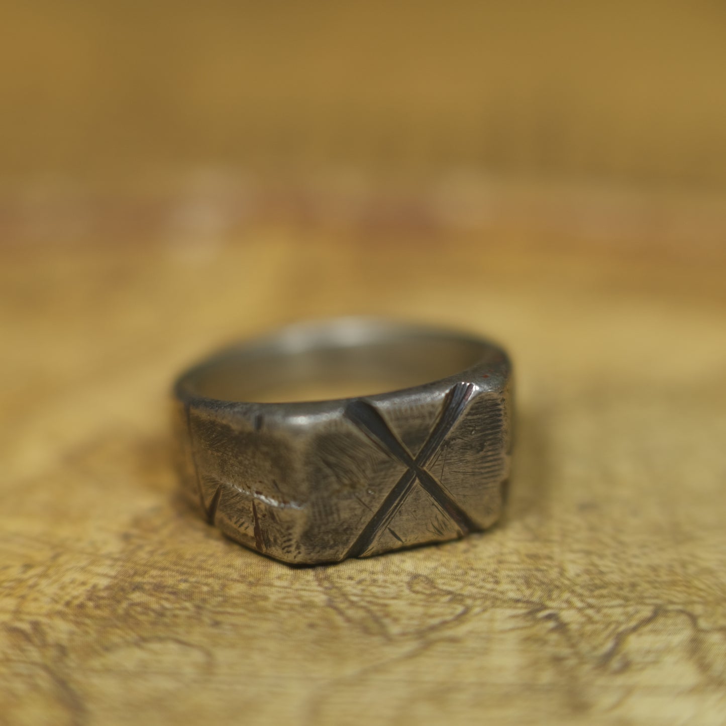 Hand Crafted Sterling Silver Pirate Inspired Signet Ring US Size 9