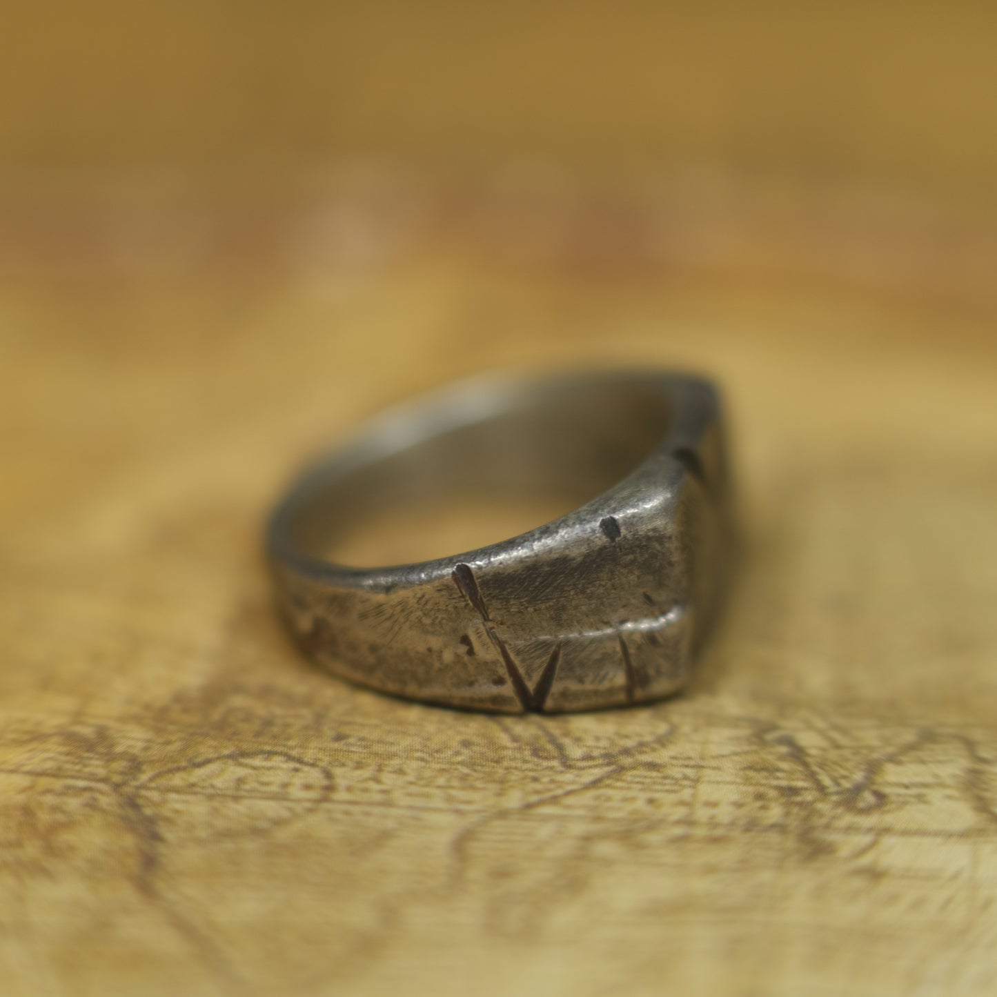 Hand Crafted Sterling Silver Pirate Inspired Signet Ring US Size 9