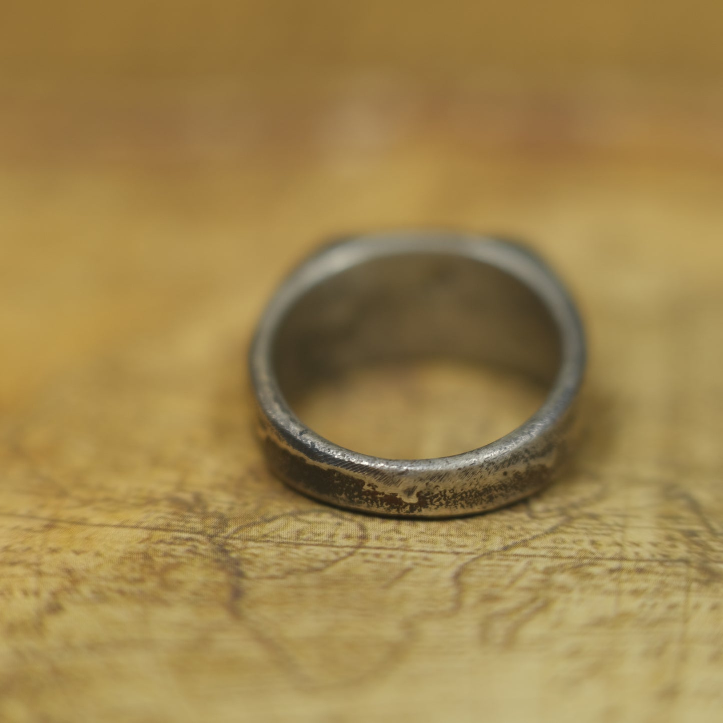 Hand Crafted Sterling Silver Pirate Inspired Signet Ring US Size 9