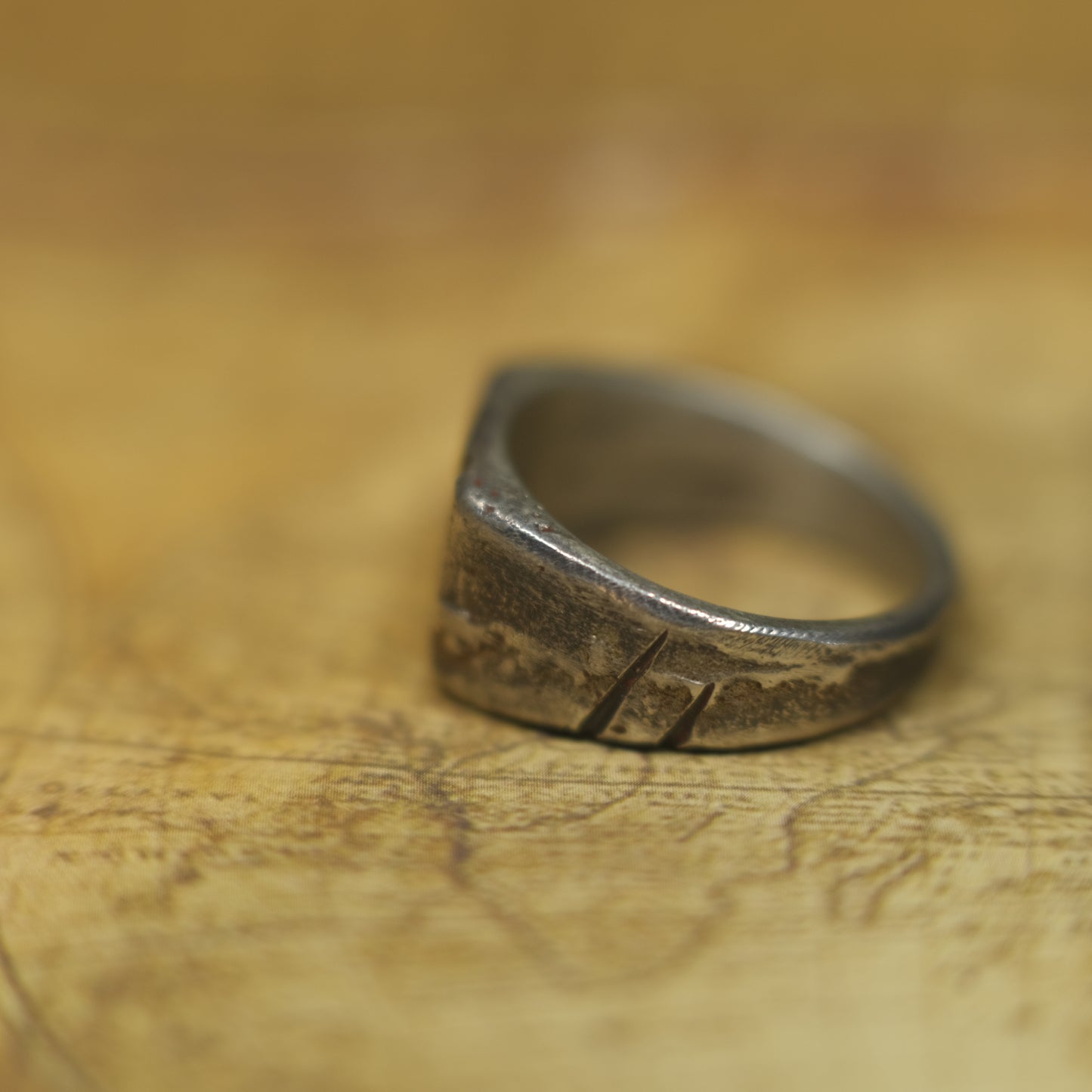 Hand Crafted Sterling Silver Pirate Inspired Signet Ring US Size 9