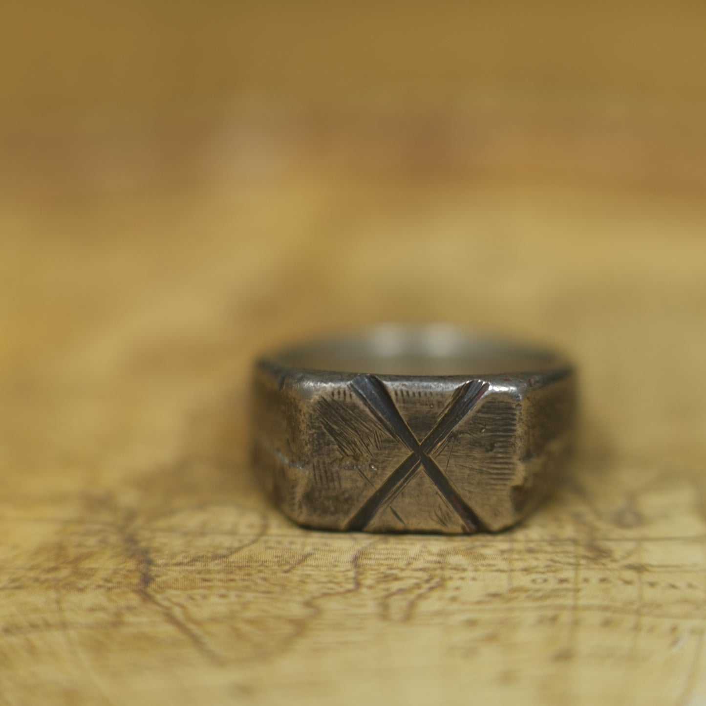 Hand Crafted Sterling Silver Pirate Inspired Signet Ring US Size 9