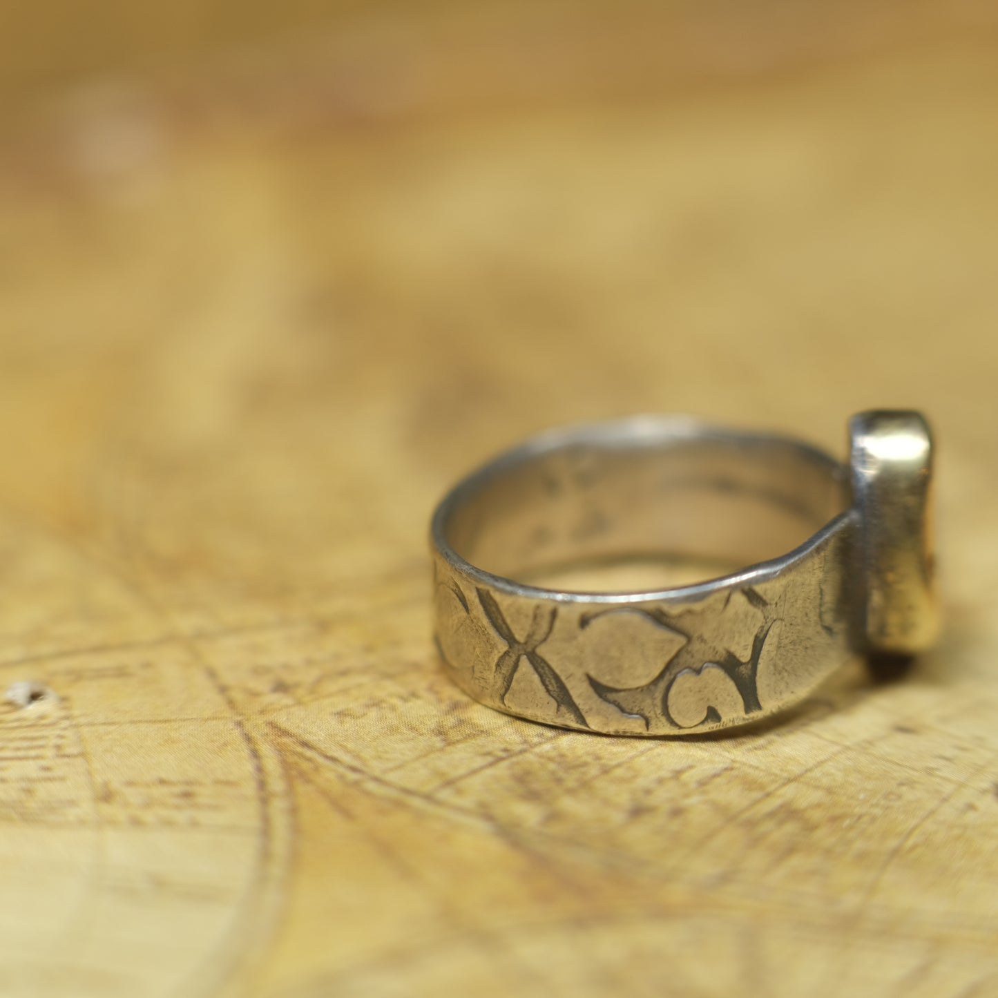 Bold Electric Blue Australian Opal Set in 9 ct Gold on a textured Sterling Silver Ring