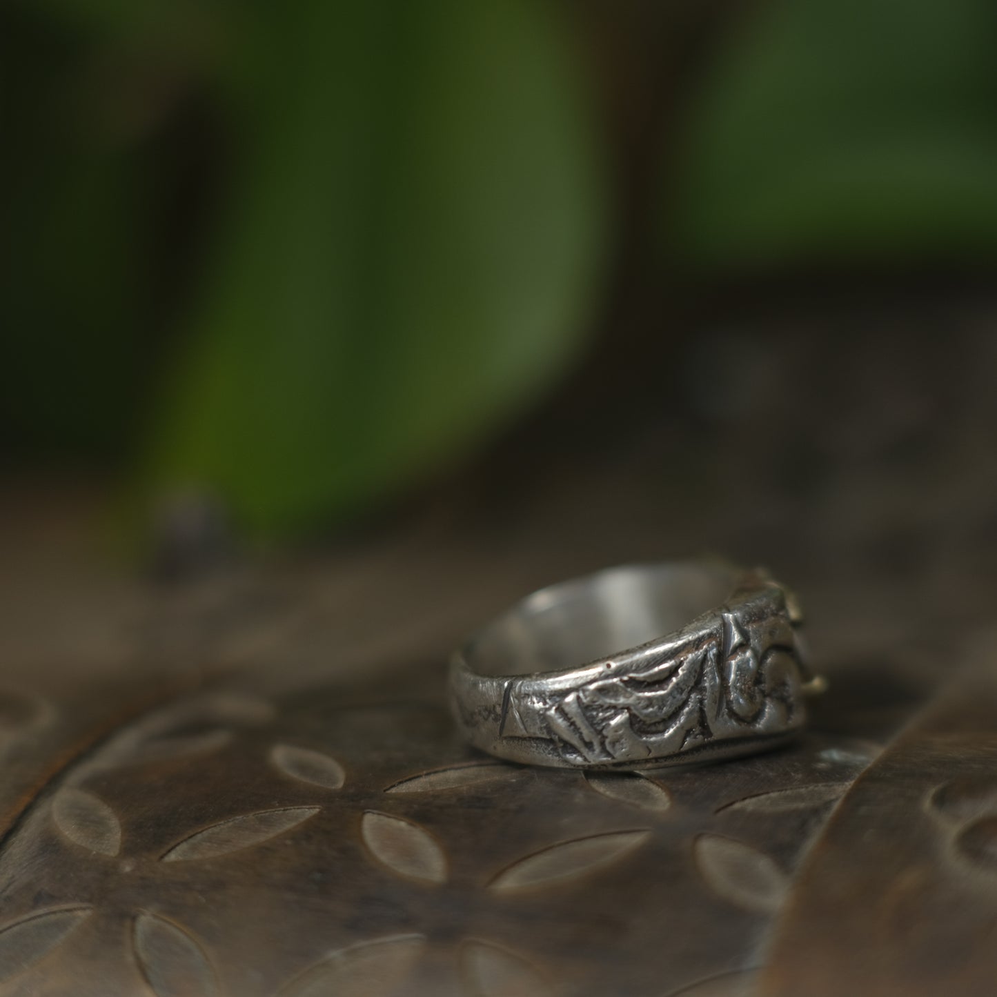 14ct Gold Set Late 1600's Spanish 1/2 Real on Sterling Silver Ring