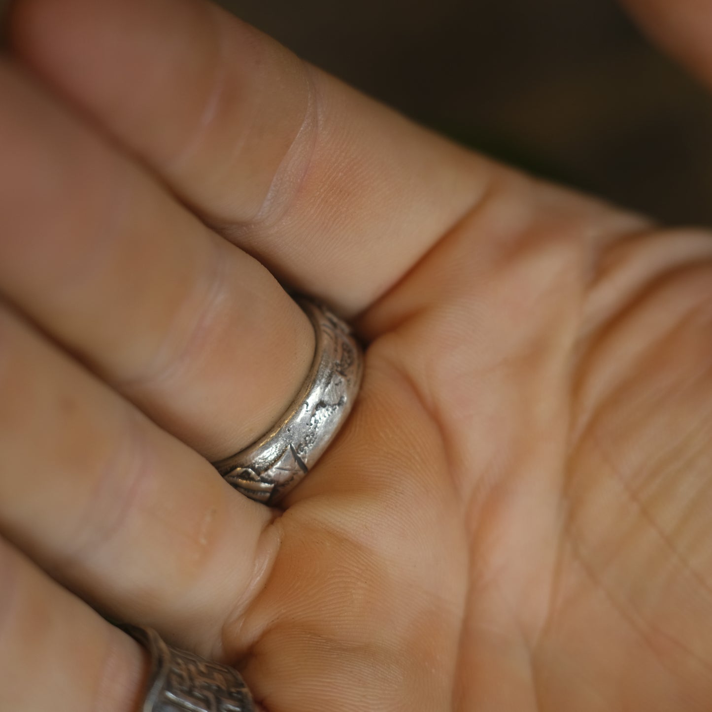 14ct Gold Set Late 1600's Spanish 1/2 Real on Sterling Silver Ring