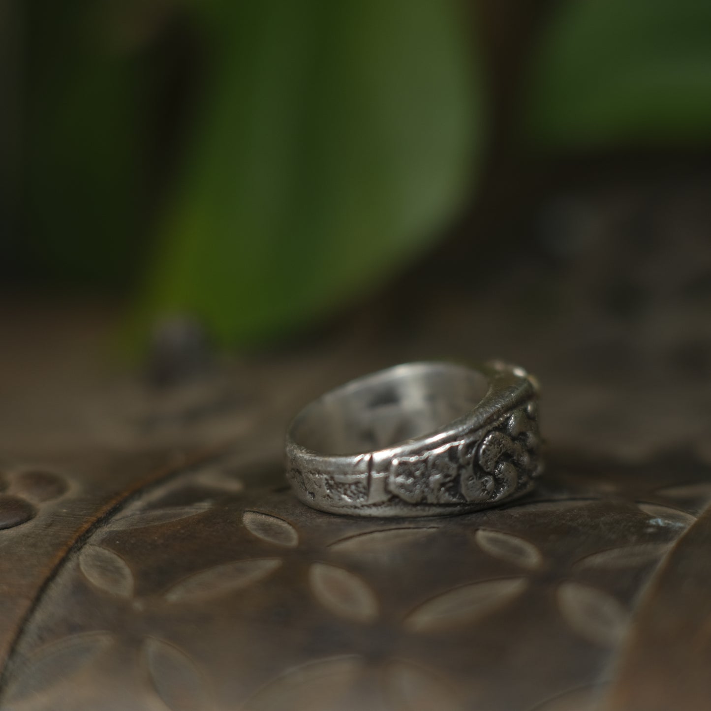 14ct Gold Set Late 1600's Spanish 1/2 Real on Sterling Silver Ring