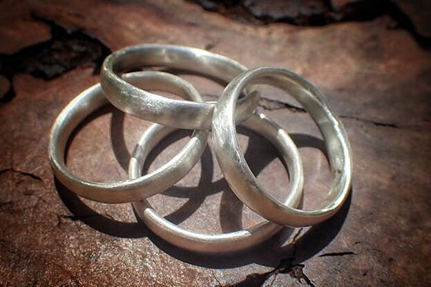 Brushed Matte Finish Silver Ring / Band US Sizes
