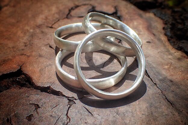 Brushed Matte Finish Silver Ring / Band US Sizes