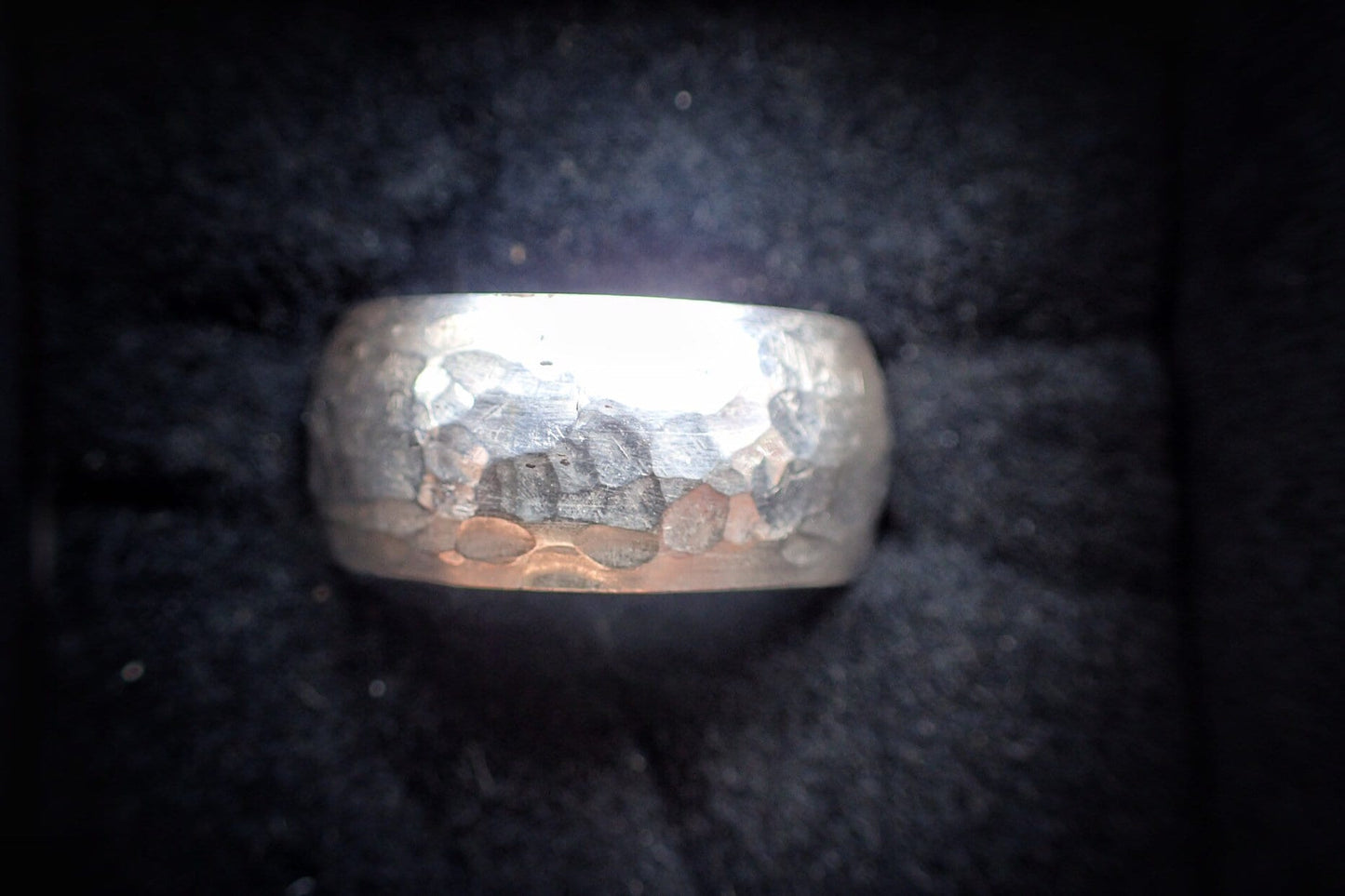 Chunky Hammered Silver Ring / Band US Size 8