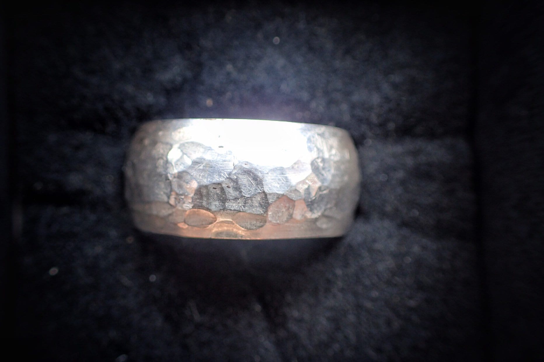 Chunky Hammered Silver Ring / Band US Size 8