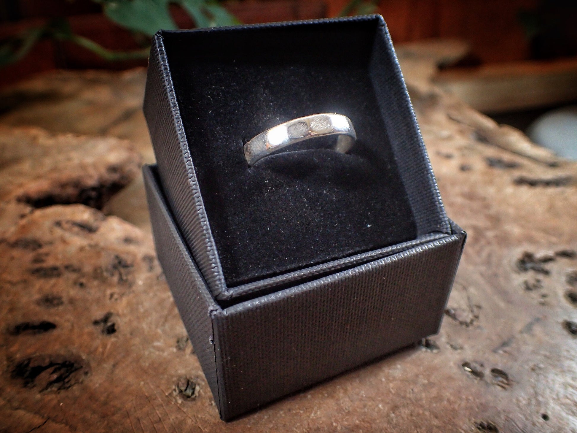 Faceted Hammered Textured Unique Finish Silver Ring / Band US Sizes