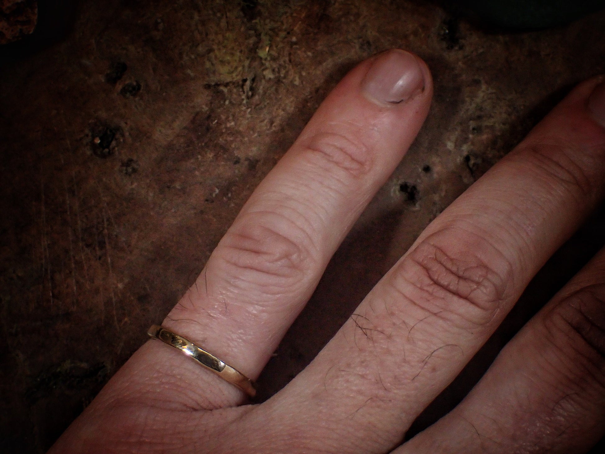 Hammered Textured Unique Rustic 9ct Gold Ring / Band US Sizes