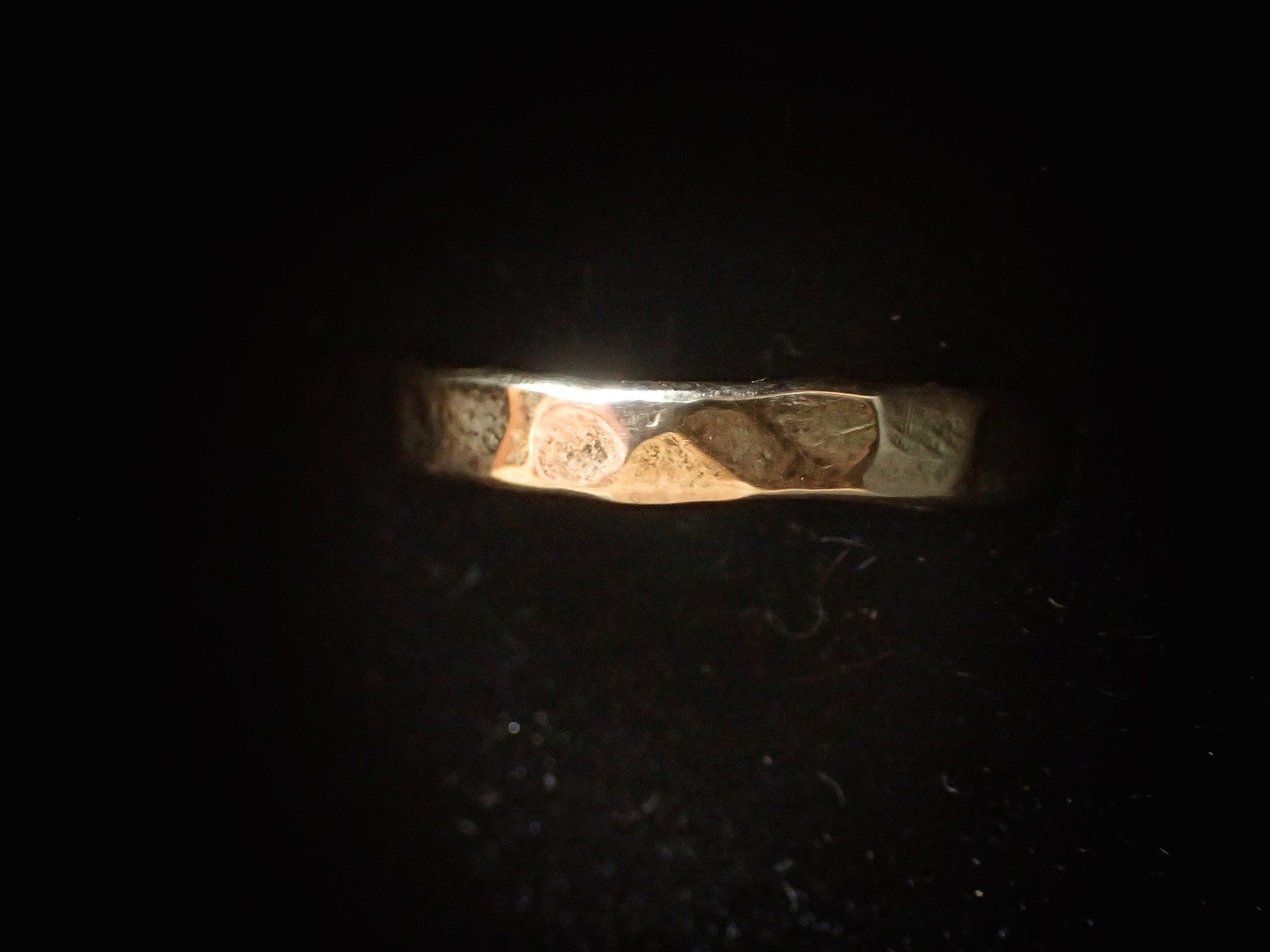 Hammered Textured Unique Rustic 9ct Gold Ring / Band US Sizes
