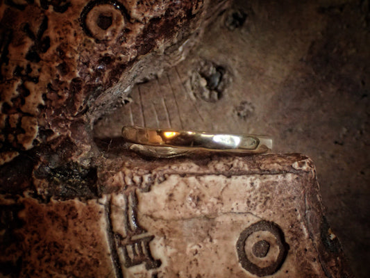 Hammered Textured Unique Rustic 9ct Gold Ring / Band US Sizes