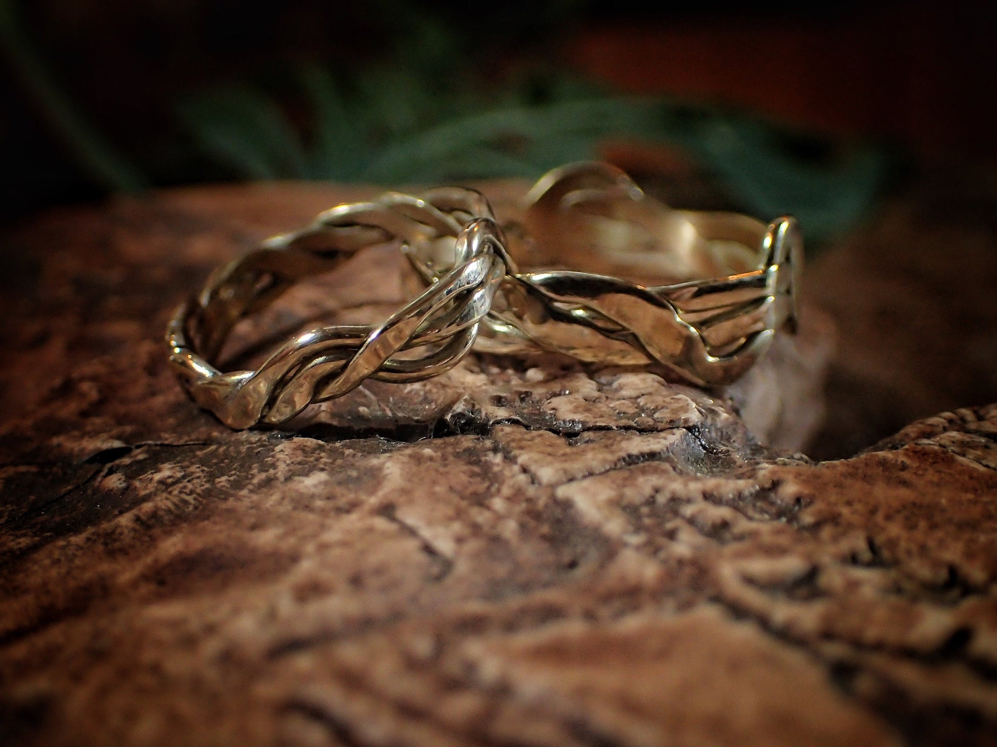Wedding Ring Set ~ Flow Theory ~ Unique Woven 9ct Gold Rings / Bands US Sizes