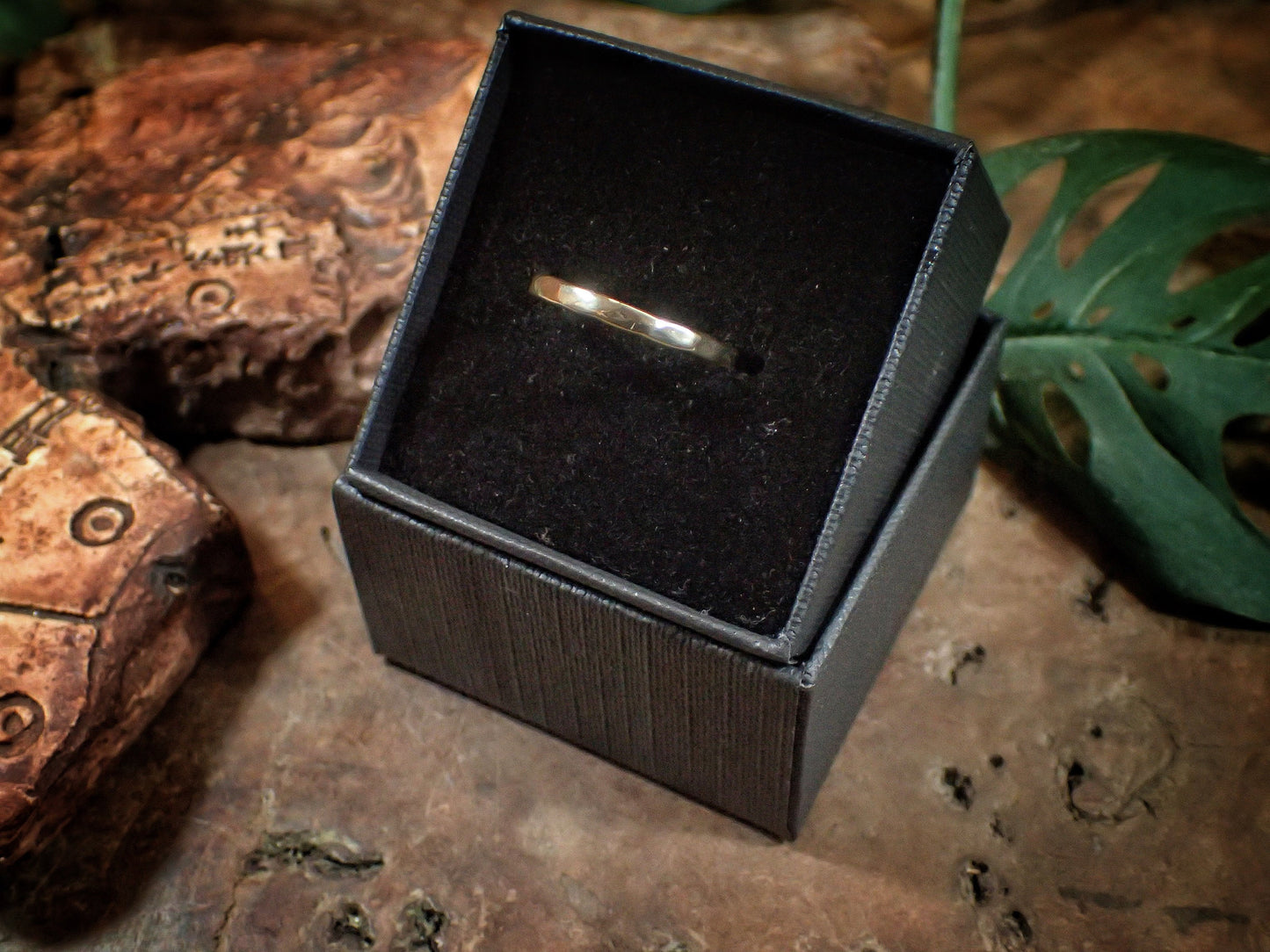 Hammered Textured Unique Rustic 9ct Gold Ring / Band US Sizes