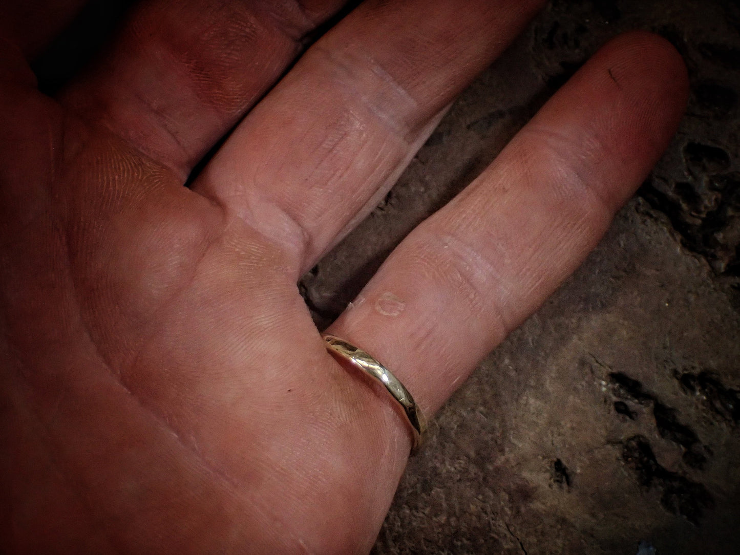 Hammered Textured Unique Rustic 9ct Gold Ring / Band US Sizes