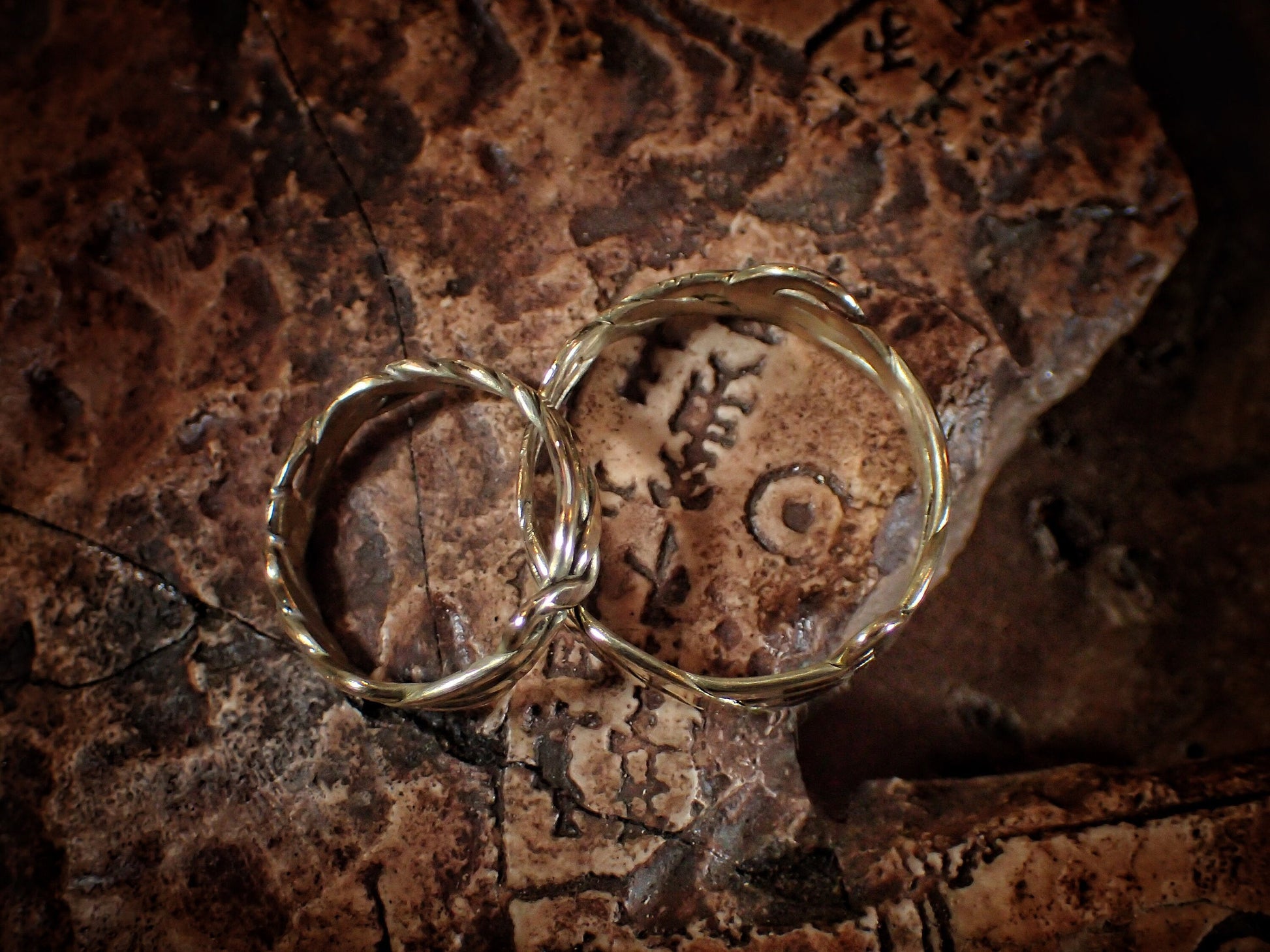 Wedding Ring Set ~ Flow Theory ~ Unique Woven 9ct Gold Rings / Bands US Sizes