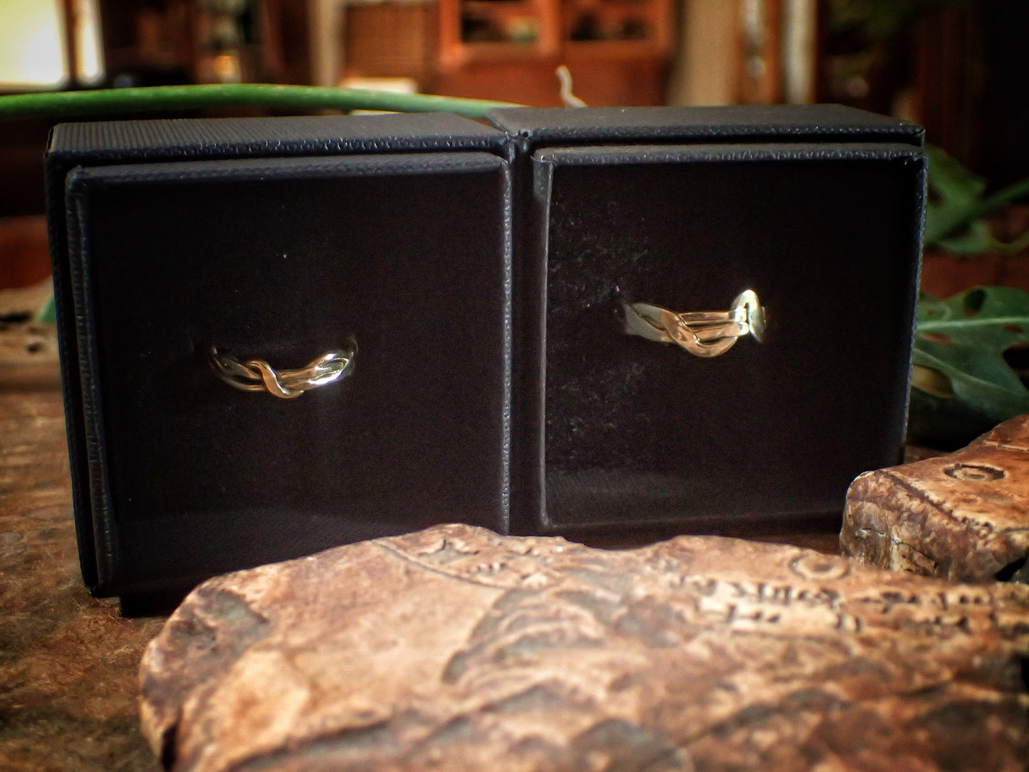 Wedding Ring Set ~ Flow Theory ~ Unique Woven 9ct Gold Rings / Bands US Sizes