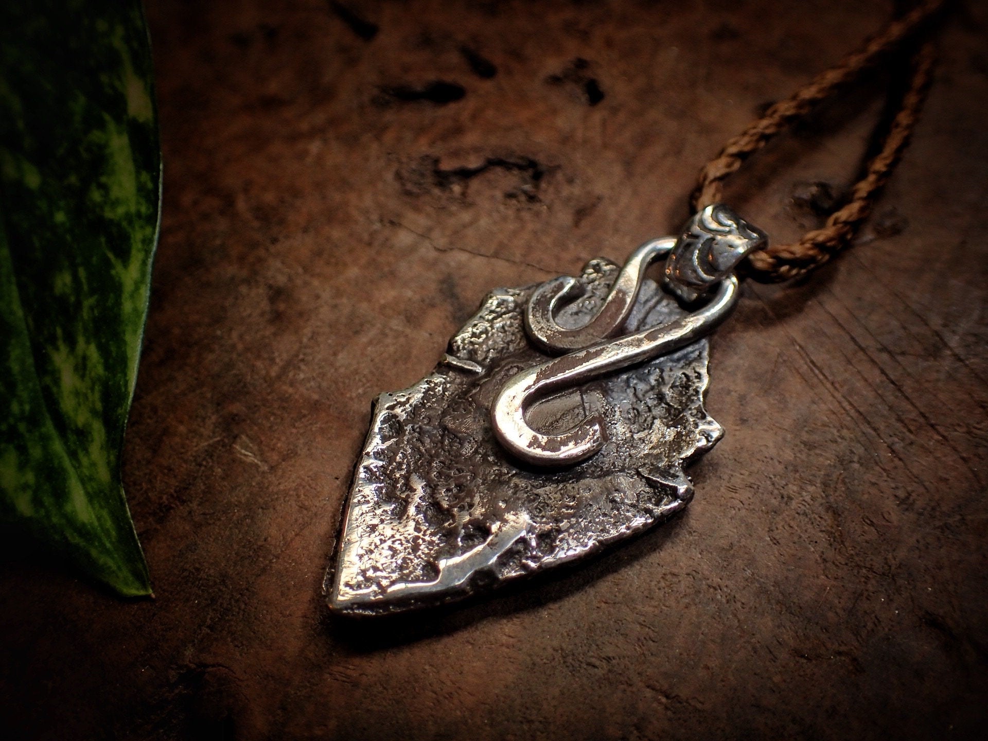 Temple Goddess Amulet ~ Rustic Textured Silver Spiral Organic Pendant