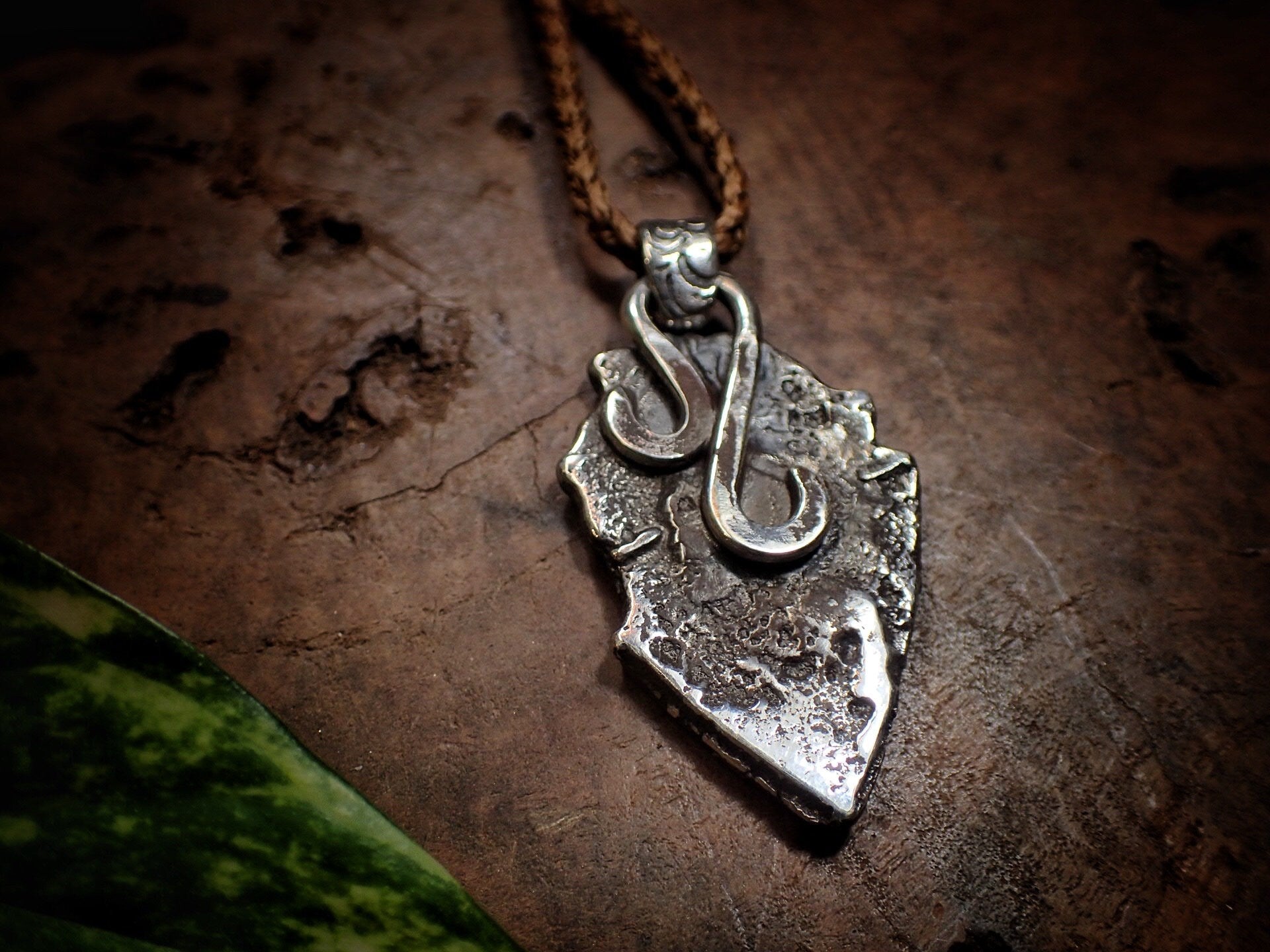 Temple Goddess Amulet ~ Rustic Textured Silver Spiral Organic Pendant