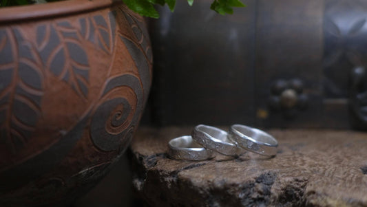 Rustic Pirate Thick Hammered Silver Ring / Band US Sizes