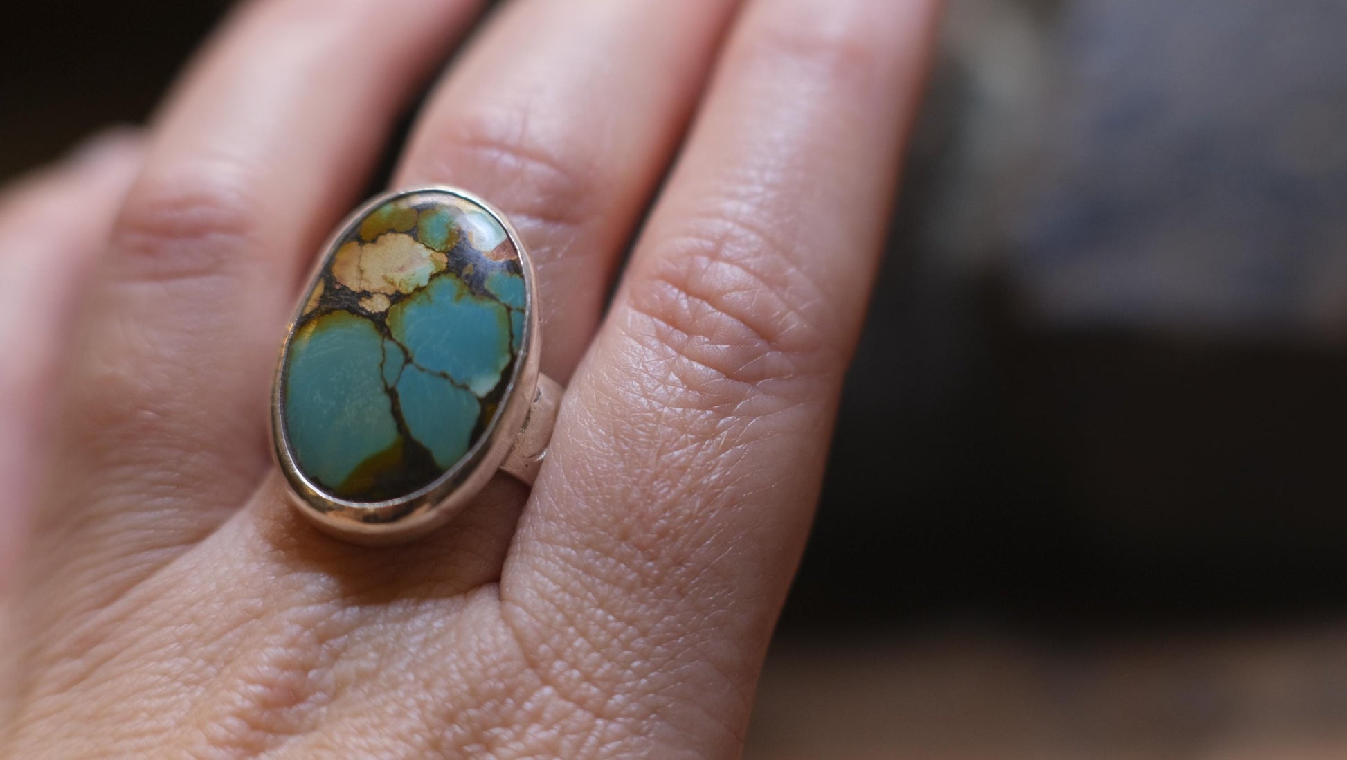 Exquisite Turquoise set in Sterling Silver on beautiful Sterling Ring
