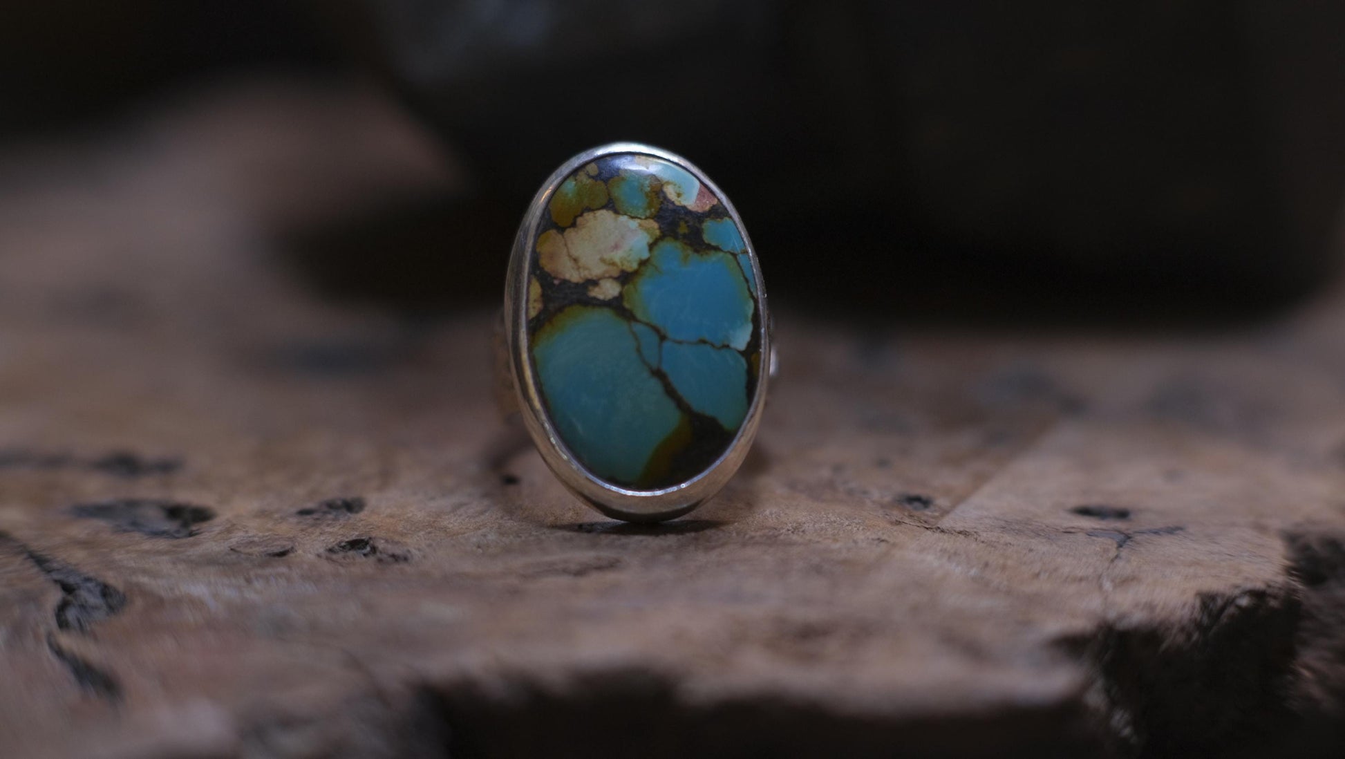 Exquisite Turquoise set in Sterling Silver on beautiful Sterling Ring