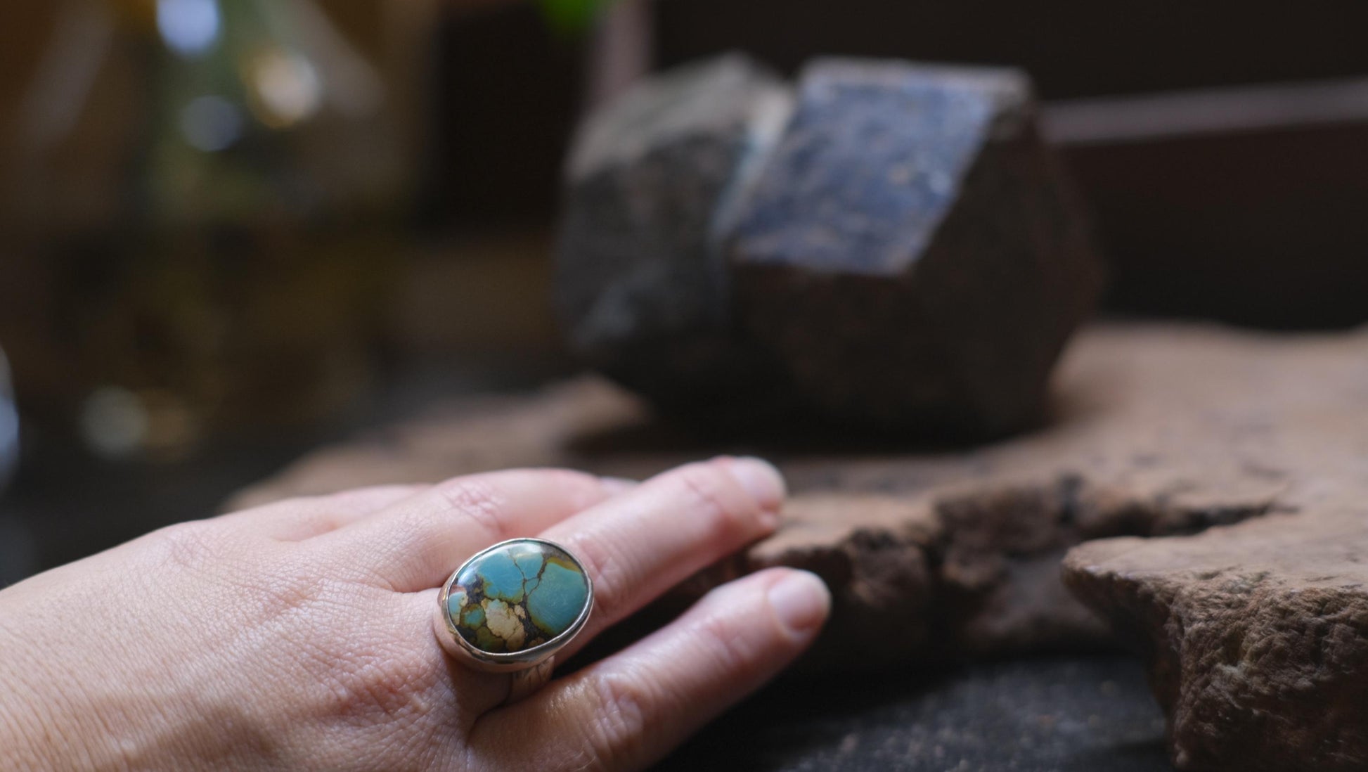 Exquisite Turquoise set in Sterling Silver on beautiful Sterling Ring