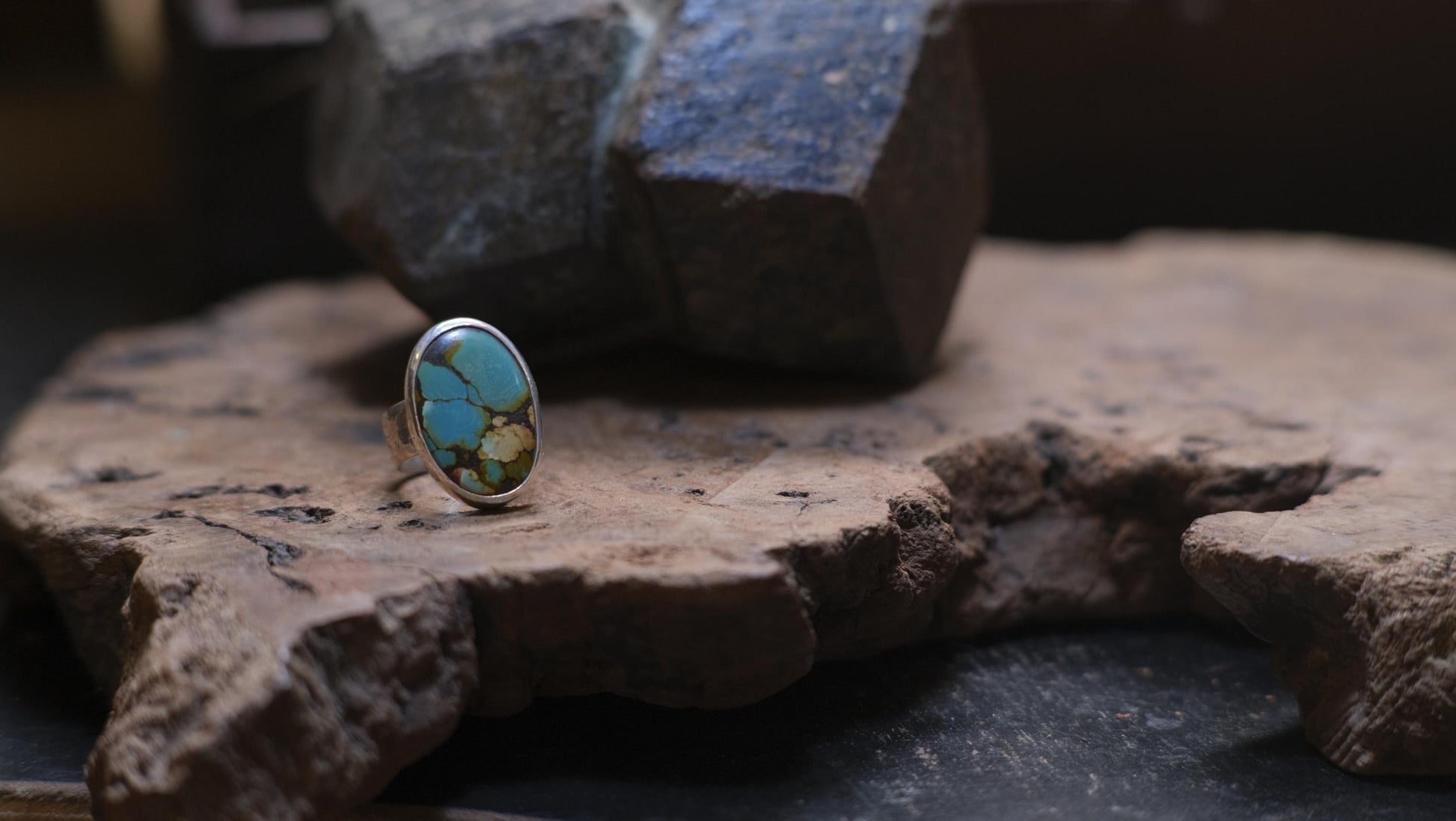 Exquisite Turquoise set in Sterling Silver on beautiful Sterling Ring