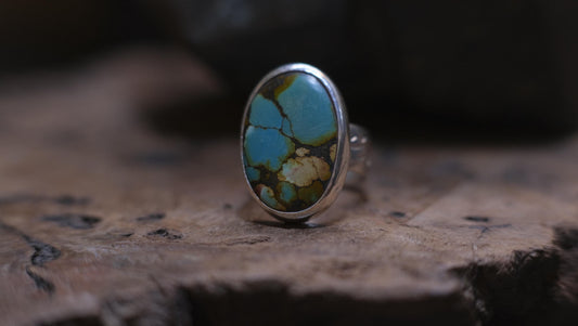 Exquisite Turquoise set in Sterling Silver on beautiful Sterling Ring
