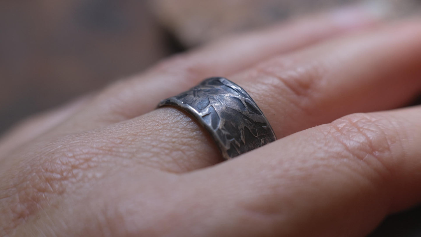 Rugged Pirate Handcrafted Sterling Silver Ring Size 11